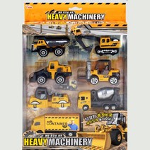 불도저 컨테이너 중장비 트럭 세트 7p 레미콘 덤프트럭 크레인 견인차 남아완구 놀이