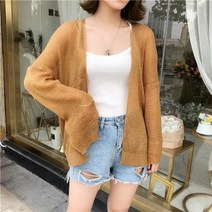 여자 롱 가디건 브랜드 가을 코디 여성 니트 여름 카디건 캐주얼 긴 소매 오픈 스티치