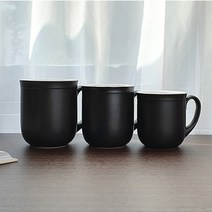 킴스아트 무광 블랙 라인머그 3 size 카페 머그잔 도자기 라떼컵, S 280ml