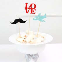 [애니데이파티] 백일상 컬러펠트픽A, 3종모두(비행기+LOVE+콧수염)