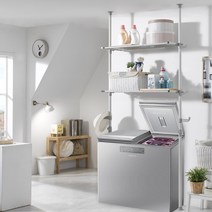 하우스데이 [나사방식]폭조절 김치냉장고 선반 세탁기겸용 수납선반, 아이보리함마톤/실버