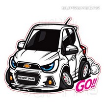 슈프림카 더 넥스트 스파크 자동차 캐릭터 스티커, 스위치블레이드실버, 1장