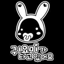 센스만점 자동차스티커 모음 (주유구 스티커 포함), 095_토리귀요미가 타고있어요(화이트), 1개