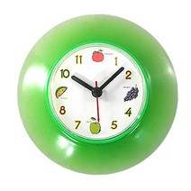 jeil 욕실시계 방수시계 과일 흡착시계욕실시계 방수시계 주방시계 작은시계 답례품 단체주문 인쇄가능, 그린