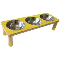 [포코] 퐁퐁 강아지 고양이 식탁 1구 2구 3구, 옐로우, 1개
