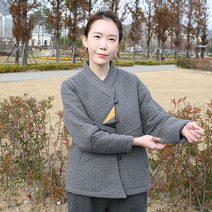 토지몰 여성용 겨울 담 누비 배색 저고리 개량 생활한복 절복 법복 단체 생활복