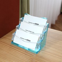 팝오피스 명함꽂이 명함보관함 카드꽂이 쿠폰꽂이 카드홀더, BHB3003:아이홀더(3단/블루), 1개입
