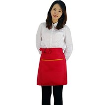 주식회사 부용 일자주머니 허리 앞치마, 레드, 1개