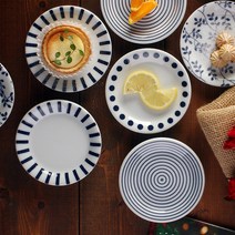 [오반자이] 모던블루 접시 12cm 4종 세트