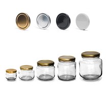 글라스락 [삼광유리] 낮은 유리병 시리즈, 골드뚜껑, 500(L)*4, 500ml, 1개