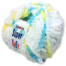 행복뜨기 슈퍼베이비 뜨개실 털실 수면실, 2219하늘노랑, 1개