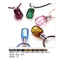 허브스프레이 아로마목걸이 크리스탈 금속 모양다양, 1개, 크리스탈사각-핑크