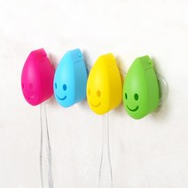 케이엠스토어 스마일 칫솔걸이 캡 2P [6068], 핑크+옐로우, 1세트