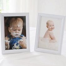 e베이비랜드 백일상 페이퍼 9종 세트_셀프백일상 패키지 100일상차림, 55_4X6 화이트액자_1P, 1세트