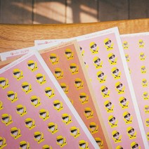 후아미 유치원 레모나 스티커 A4 1장 70칸 포토스티커, 흰색모조지, 1개
