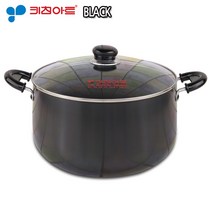 키친아트 쥬노블랙 경질, 28cm, 곰솥냄비 1개 + 강화유리 1개