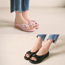 위프키w173021 웨지 3cm 사무실슬리퍼 리본 국내제작