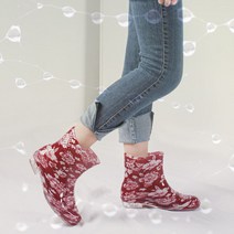 트렌드 여성레인부츠 장화 플라워숏