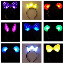 스투피드 LED 야광 머리띠 기획전 (리본미키왕관 클럽파티용품), 12 LED 큐빅 왕관 머리띠 (옐로우), 1개