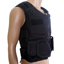 방검조끼 택티컬 베스트, 블랙, 1개