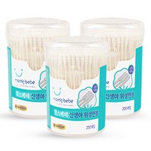 맘스베베 신생아 위생면봉, 200개입, 3개