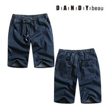 댄디보 304 리카 진청 5부 밴딩팬츠 남성반바지