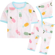 배배 아동용 상큼 과일 7부 상하 내의 3종 세트