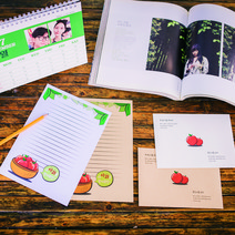 후아미 사과를 받아줘 제작 편지지 세트 15cm x 21cm, 화이트(편지지 6매 + 편지봉투 3매), 9매