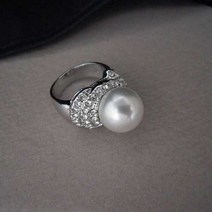 혼주 반지 한복 쉘부르 화이트 진주 어머니 선물 12mm