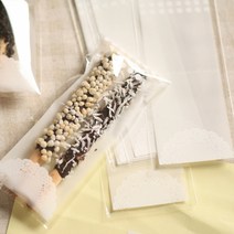 초코롱과자 초콜릿 비닐 11cm용 2개용 well 30장