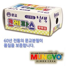 문교 단색 낱색 크레파스(흰색) 크레용/크레파스, 12개입