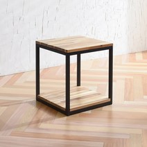 다니엘우드 아카시아 원목 철제 스툴 장식장 무광블랙, 솔로 큐브_무도장