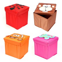 카푸 동물 스툴 귀여운 캐릭터 수납스툴 캐릭터스툴 장난감보관박스, 무당벌레(레드)