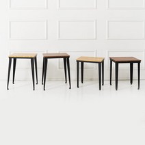 미곳간 철제원목 다용도 1인 벤치의자 스툴, LPM(멀바우)-중