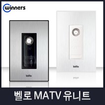 위너스 벨로 스위치 콘센트 유니트 모듈라 플레이트 실버 화이트, 23-1 MATV유니트(실버), 1개