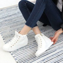 속굽 2.5cm 키높이 옆지퍼 여성 하이탑 운동화 스니커즈
