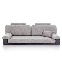 [블레스가구] 스텔라 보네르_2인용 3인용 _패브릭 인조가죽 좌식소파 쇼파, 스텔라3인 패브릭 좌식쇼파_연그레이_헤드2개포함