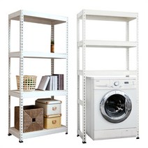 무볼트앵글 조립식앵글수납선반 아이보리색+MDF합판세트, 800*600*900, 4단