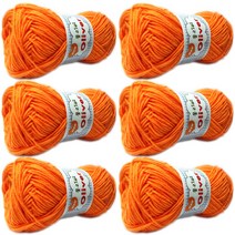 행복뜨기 모자실 인형실 부드러운실 털실 뜨개실 뜨개질실 올리버, (6볼세트)573주황
