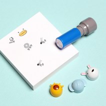 두루디자인 베이직 꼬마 스탬프, 블루, 잉크 검정
