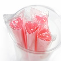 개별포장 하트 스트로우 버블-핑크(12mmx21cm) 1봉(50개)