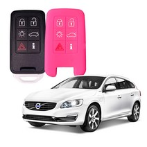카포카 볼보 V60 6버튼 실리콘 스마트키케이스 키홀더, 볼보 V60 핑크