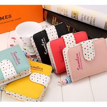 리빙타운 샤밀론 파스텔톤 도트 여성 반지갑 [상품군]