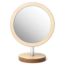토탈하우스 국산 우드 원형 탁상거울 HM-463 북유럽 심플 거울, 1개