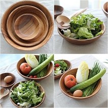 아카시아 우드 샐러드볼(3가지 사이즈), 대, 1개