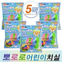 뽀롱뽀롱뽀로로 어린이치실(48개입)-37개월이상, 5팩, 48개입