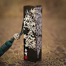 도장꾹 흐드러지다 5푼 수제 도장 신주 인감 법인 선물 직인 회사 커플 무료 가죽 파우치, RS001_검정돌_음각_한자전서체
