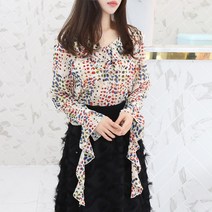 요시아나 [세일] [당일발송] 컬러풀 도트 블라우스 -2컬러