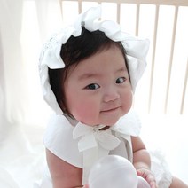 꿈꾸는두부 유아 레이스밴드 보넷 볼륨베이비