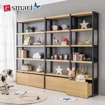 e스마트 철망 5단1200 철제책장 이동수납장 포함 수납장, 화이트